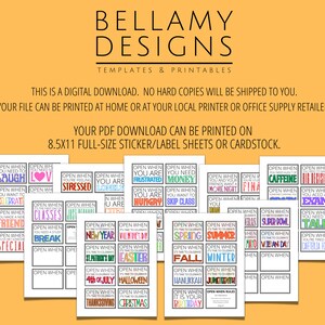 Open When Letters, Printable Envelope Labels or Cards, College Care ...