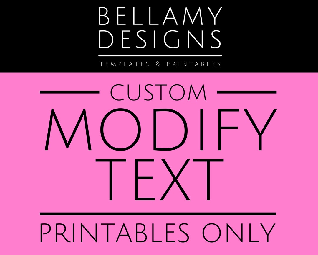 Custom Modify the TEXT of an Existing Design, No Discounts Can Be ...