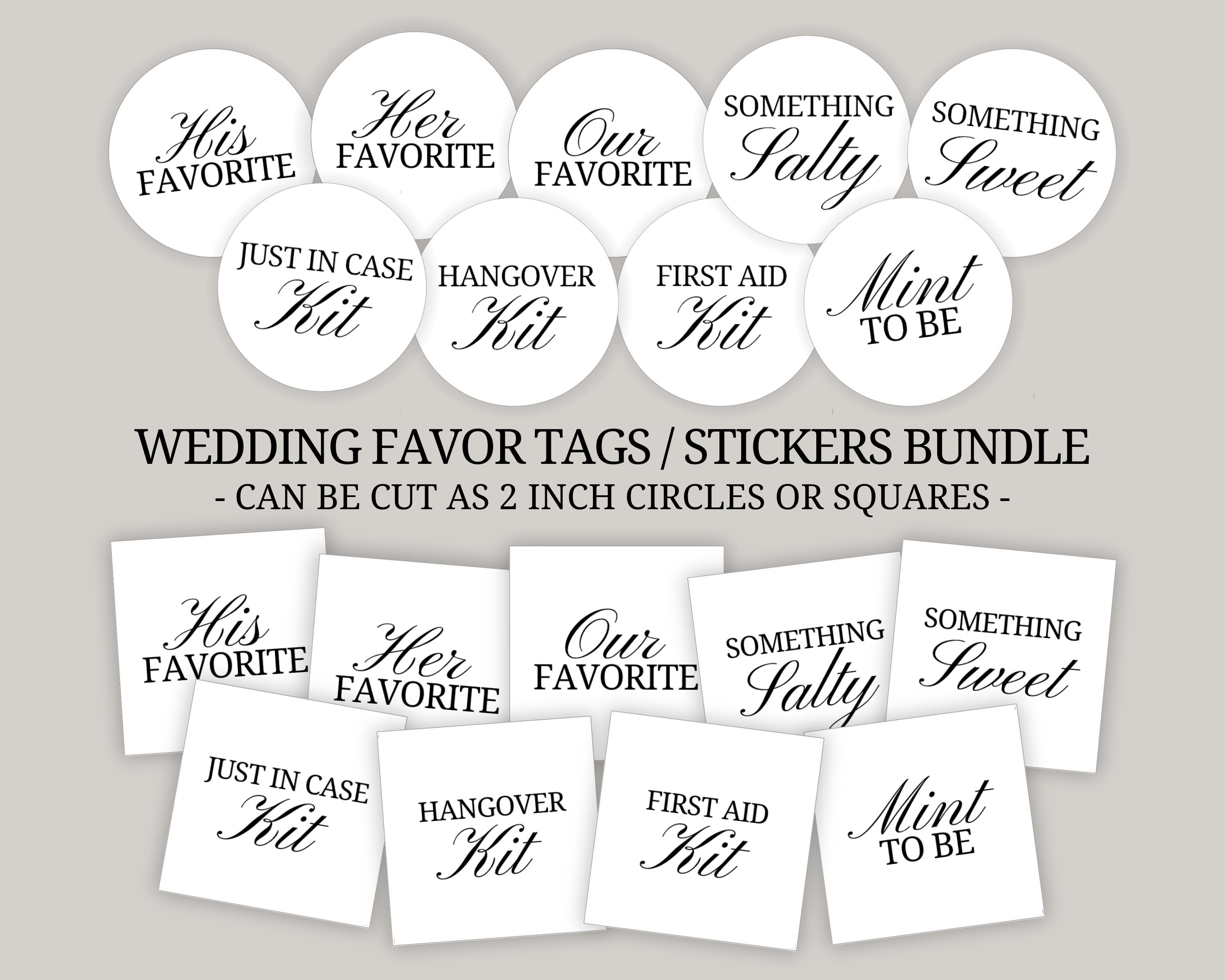 Hotel Gift Bag Tags, Size 4x4'', Wedding Tags, Thank You Tags