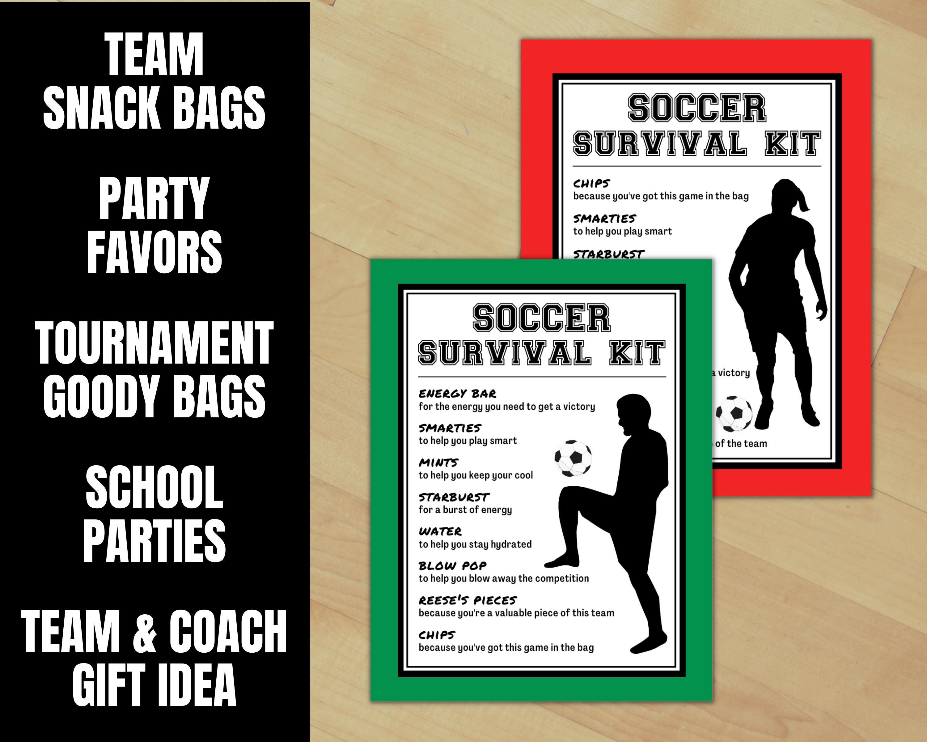 Editable Soccer Survival Kit Tags, Boys & Girls Soccer Game Day Treat ...