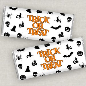 Envoltorio para barras de chocolate de Halloween, envoltorio para barras de chocolate, obsequios para bolsitas de dulces para fiestas, regalos para pedir dulces, regalos para fiestas escolares, envoltorio para dulces imagen 7