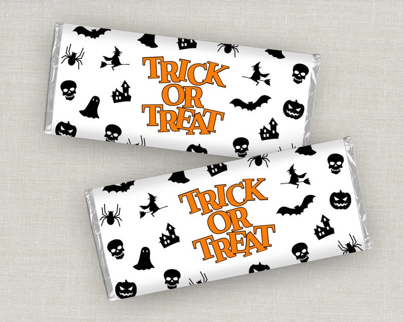Envoltorio para barras de chocolate de Halloween, envoltorio para barras de chocolate, obsequios para bolsitas de dulces para fiestas, regalos para pedir dulces, regalos para fiestas escolares, envoltorio para dulces imagen 7