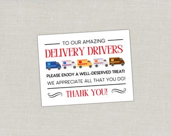 Everyday Use Delivery Driver Thank You Sign Printable, Year Round Package Delivery Sign, Take a Snack Sign, Mail Carrier Package Delivery
