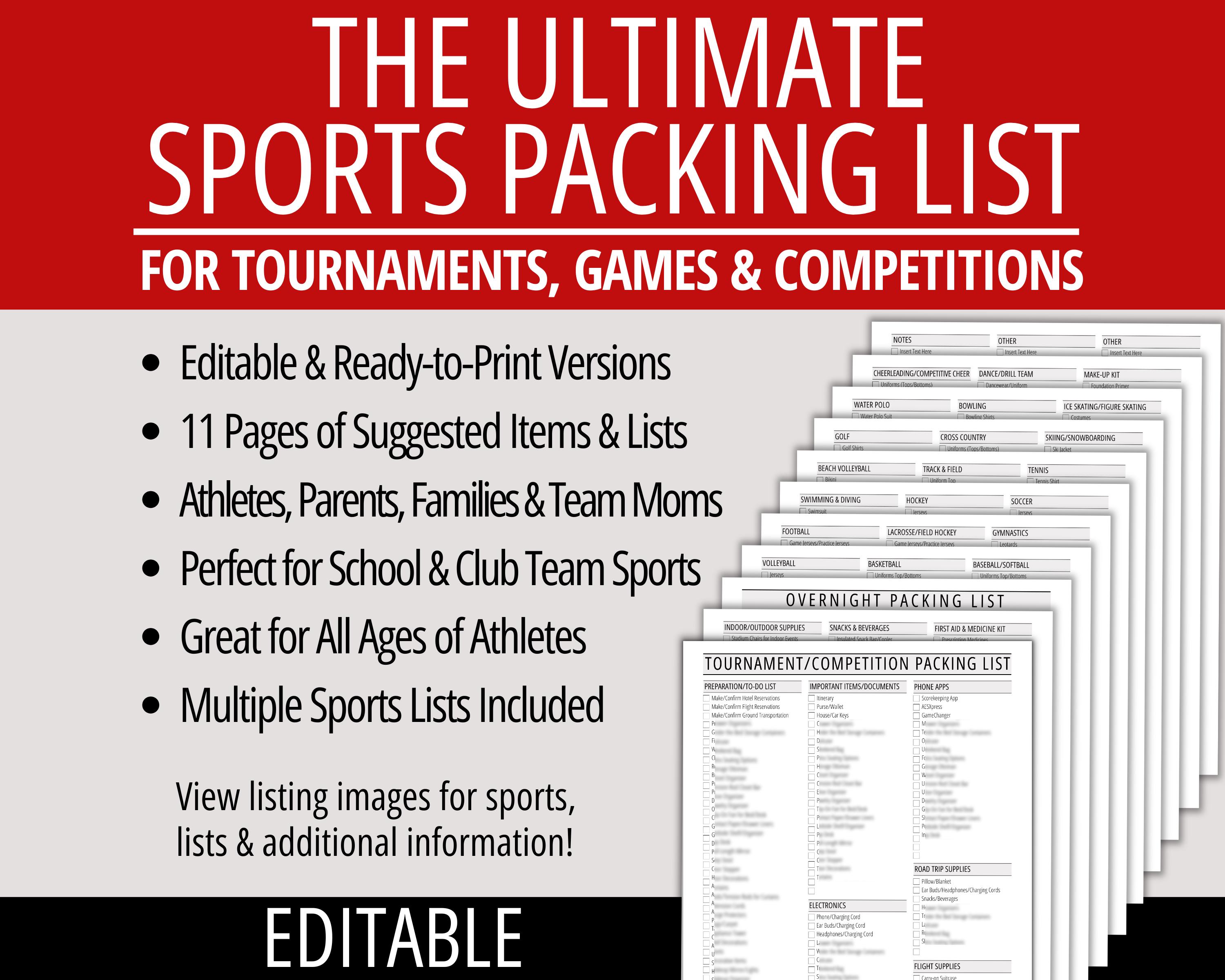 Tournament Packing List