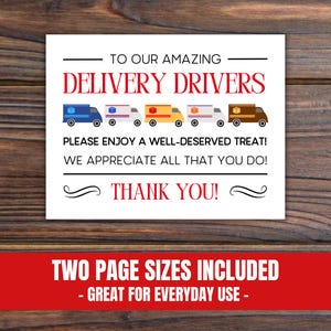 Everyday Use Delivery Driver Thank You Sign Printable, Year Round Package Delivery Sign, Take a Snack Sign, Mail Carrier Package Delivery