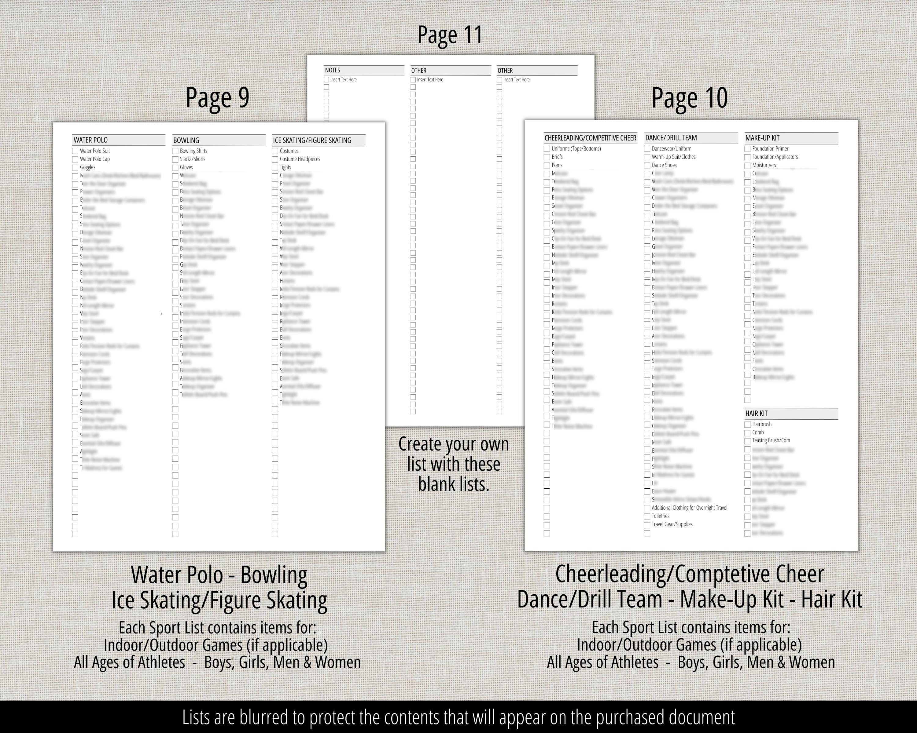 Sports Packing List for Athletes Parents Team Moms, Tournament Game ...