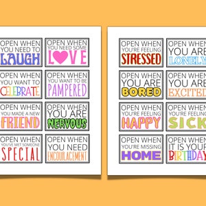 Open When Letters Printable Envelope Labels or Cards College - Etsy