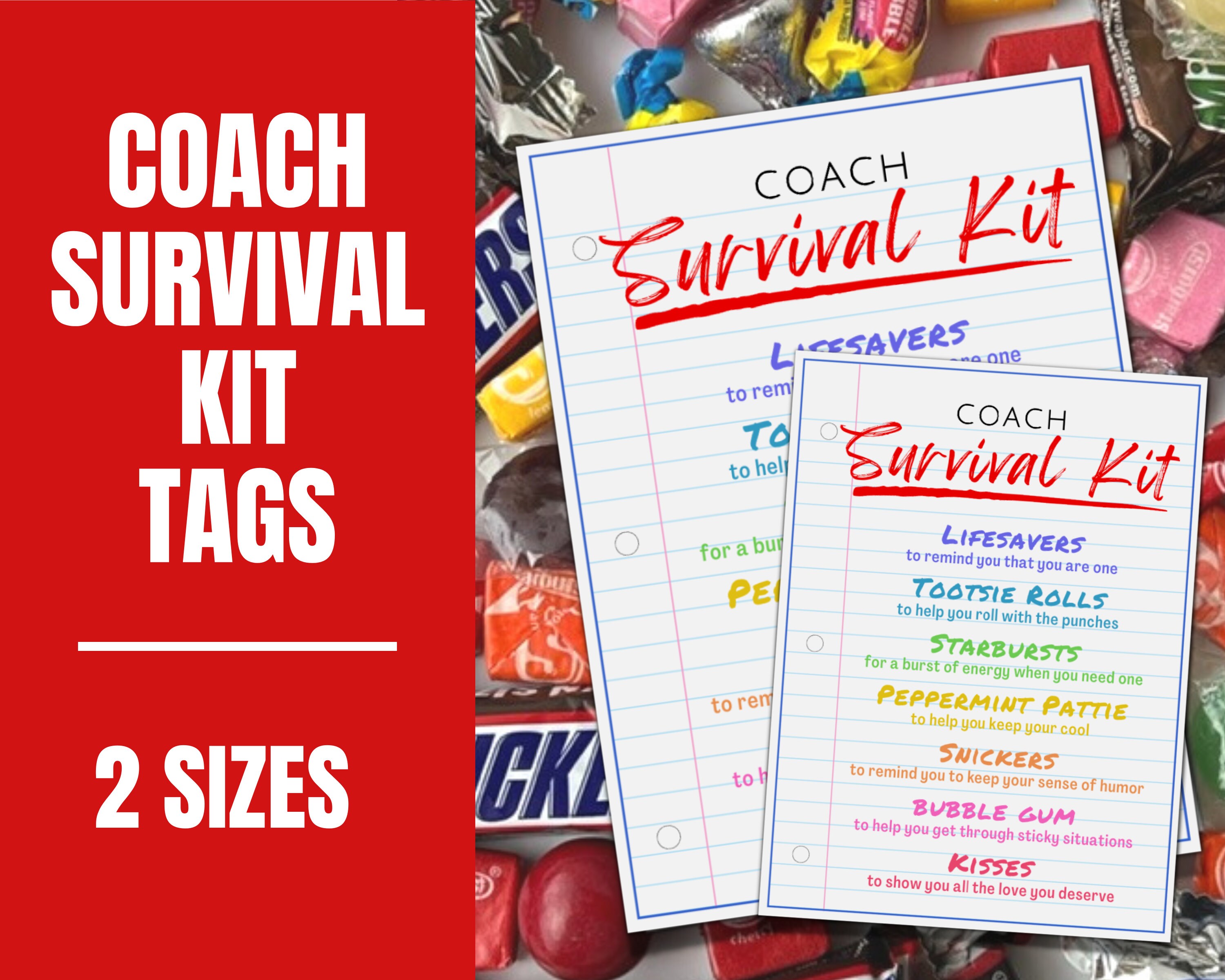 Coach Survival Kit Gift Tags Coach Appreciation Thank You Etsy