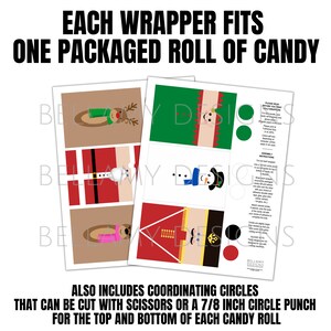 Christmas Rolo Wrappers, Printable Chocolate Candy Wrappers Christmas ...