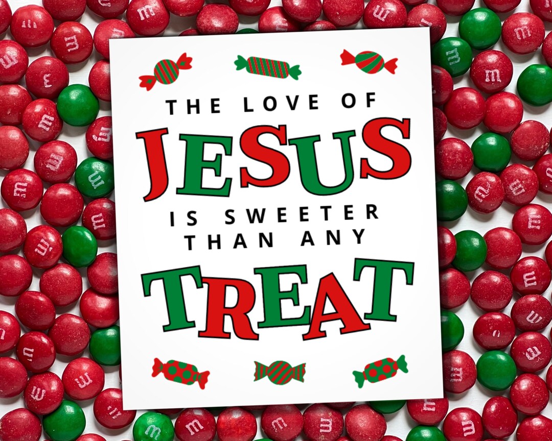 Christian Christmas Treat Tag, Religious Christmas Party Favors, Jesus ...