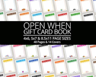 Open When Gift Card Book, College Care Package Survival Kit, Moving In Going Away Gifts, Class of 2026, Daughter Son Graduation Gift