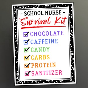 Étiquettes cadeaux pour kit de survie pour infirmière scolaire, trousse de remerciement pour la garderie d'infirmière autorisée, idée de sac cadeau pour infirmière auxiliaire autorisée, merci