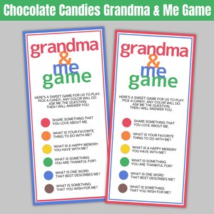 Grandma & Me Spiel Geschenkanhänger, Schokoladen Bonbons Spielkarte, Goodie Bag Anhänger für Partygeschenke, DIY Kinder Basteln für Oma und Kinder