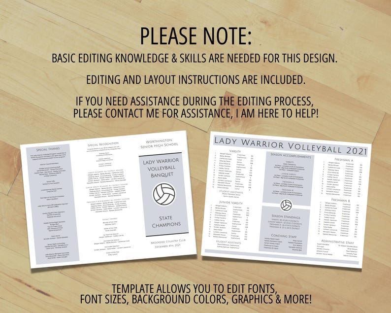 Fold Programs Tri-fold Program Template, Editable Landscape Orientation Folded ...