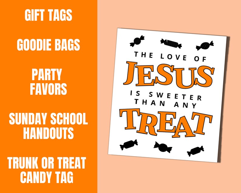 Christian Halloween Treat Tag Religious Halloween Party Etsy