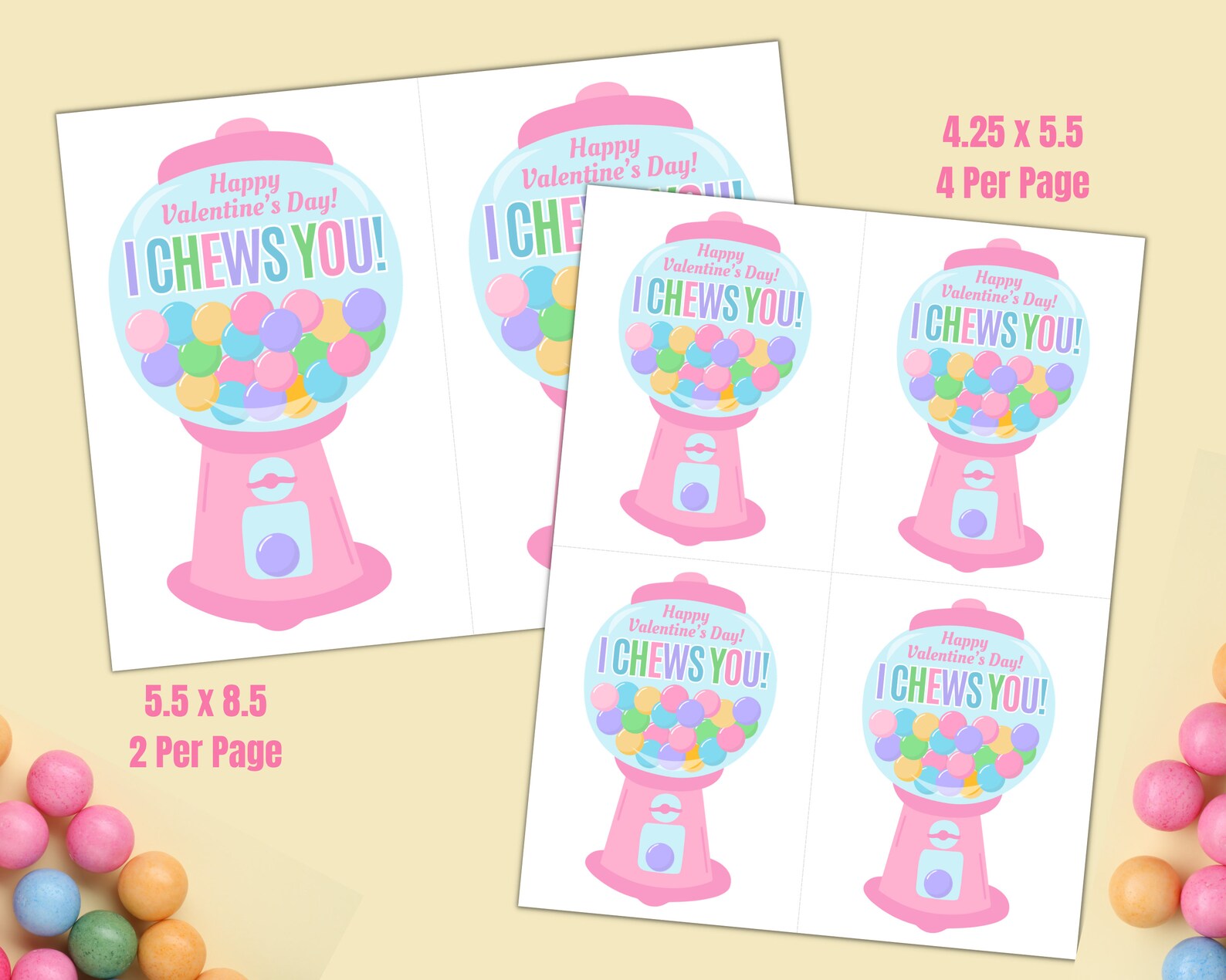 Gumball Machine I Chews You, Gum Ball Valentine Exchange, Bubblegum ...