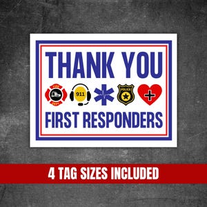 Etiquetas de regalo de agradecimiento para socorristas, policía, bomberos, 911, EMS, EMT, paramédicos, día de agradecimiento, semana, mes, etiqueta para bolsa de regalos para recuerdos de fiesta