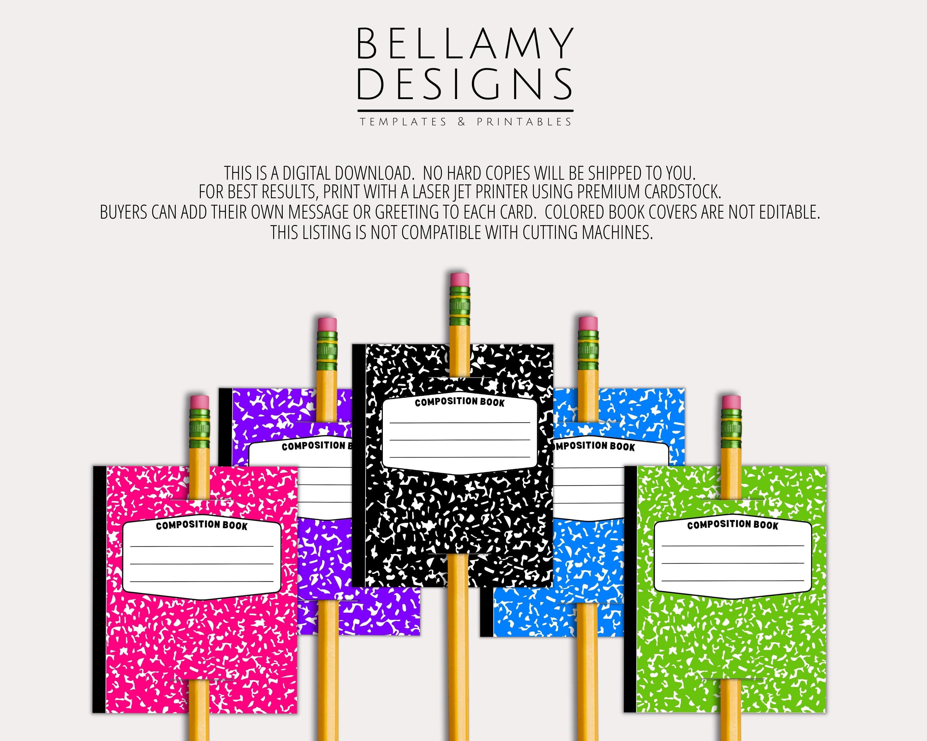 EDITABLE Pencil Toppers, Composition Notebook Printable for Students ...