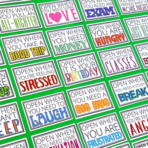 Open When Letters Printable Envelope Labels or Cards College - Etsy