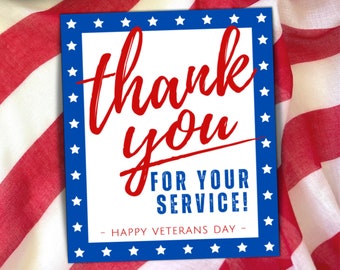 Veterans Day Thank You For Your Service Tag for Army Navy Marine Air Force Homecoming Graduation Retirement, American Military Veteran Event