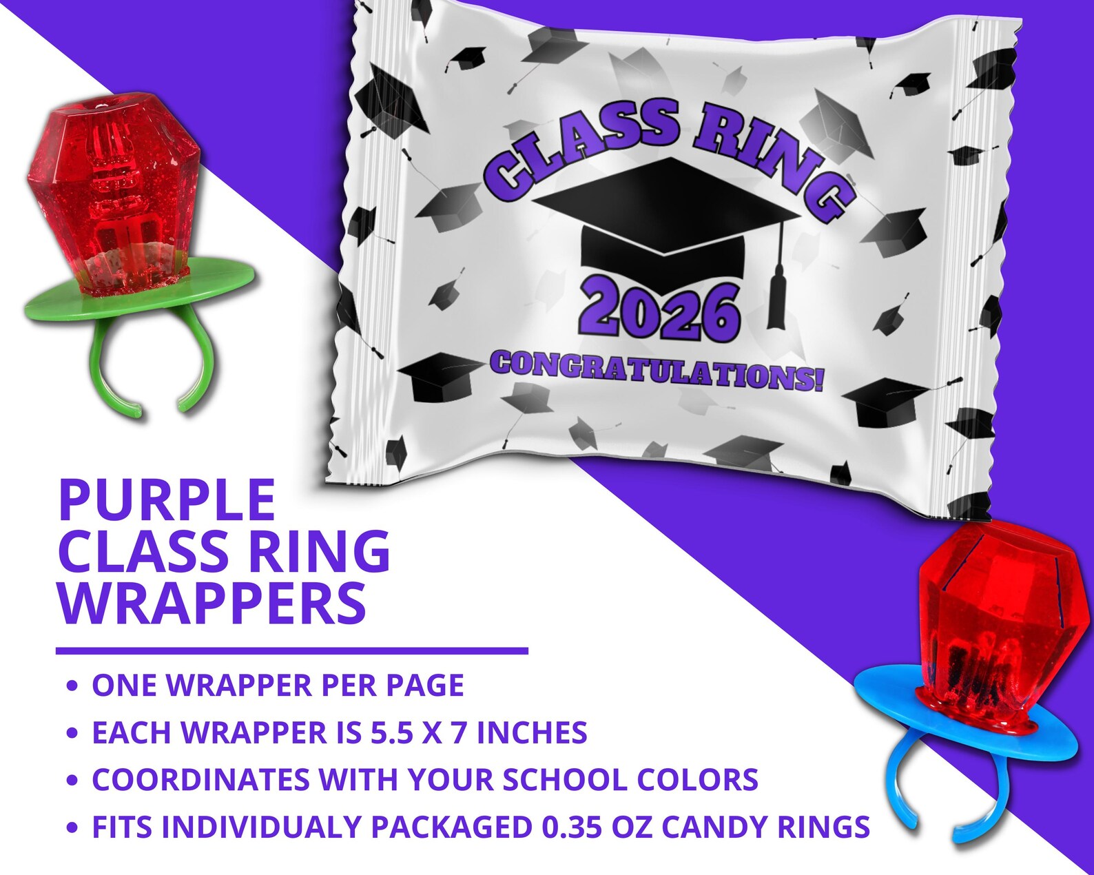 Graduation Class Ring Wrappers, Preschool Graduation Kindergarten Grad ...