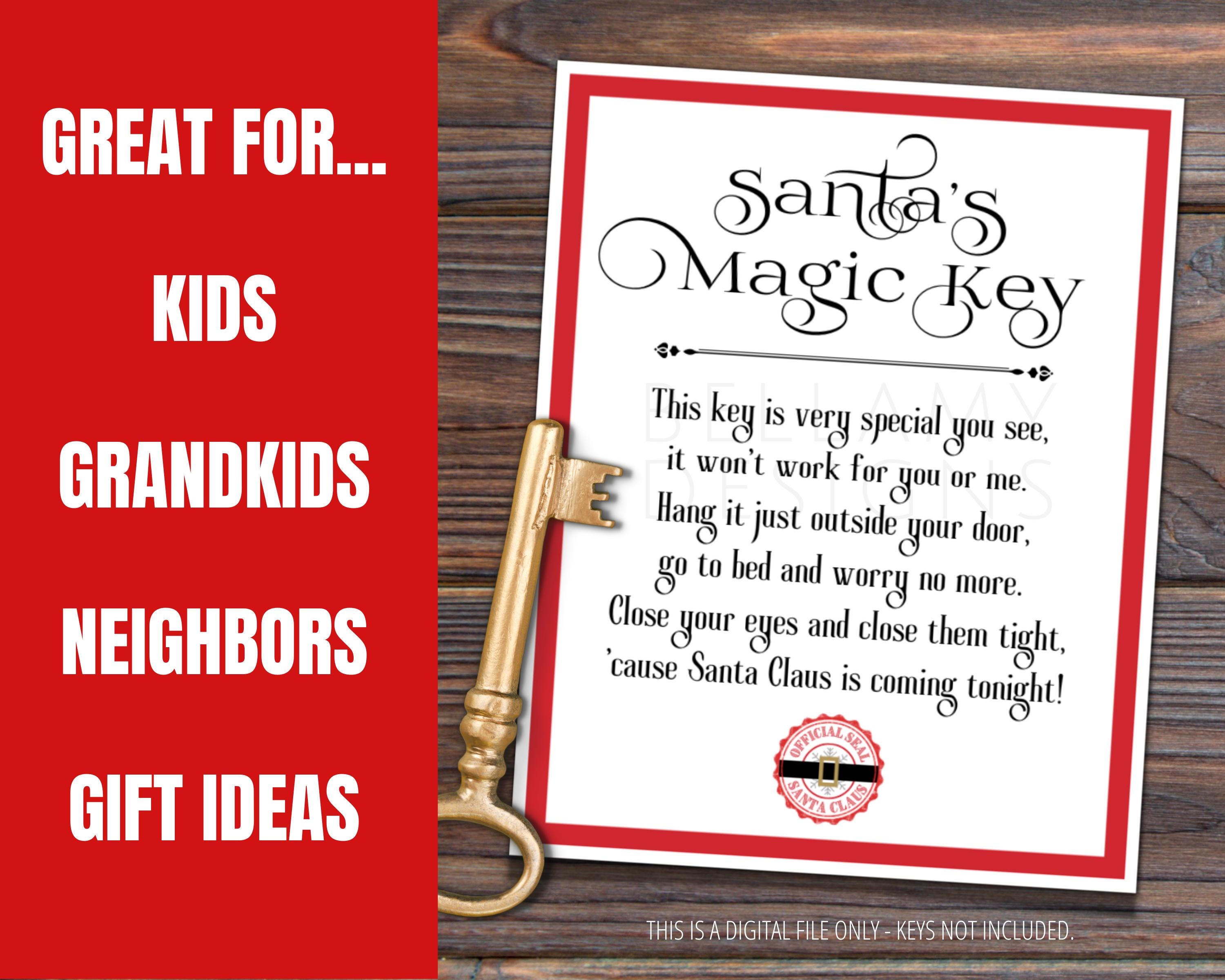 Printable Santa's Magic Key Poem Tag, Santa Key Tag, Party Gift Favor ...