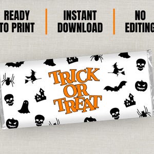 Envoltorio para barras de chocolate de Halloween, envoltorio para barras de chocolate, obsequios para bolsitas de dulces para fiestas, regalos para pedir dulces, regalos para fiestas escolares, envoltorio para dulces imagen 3
