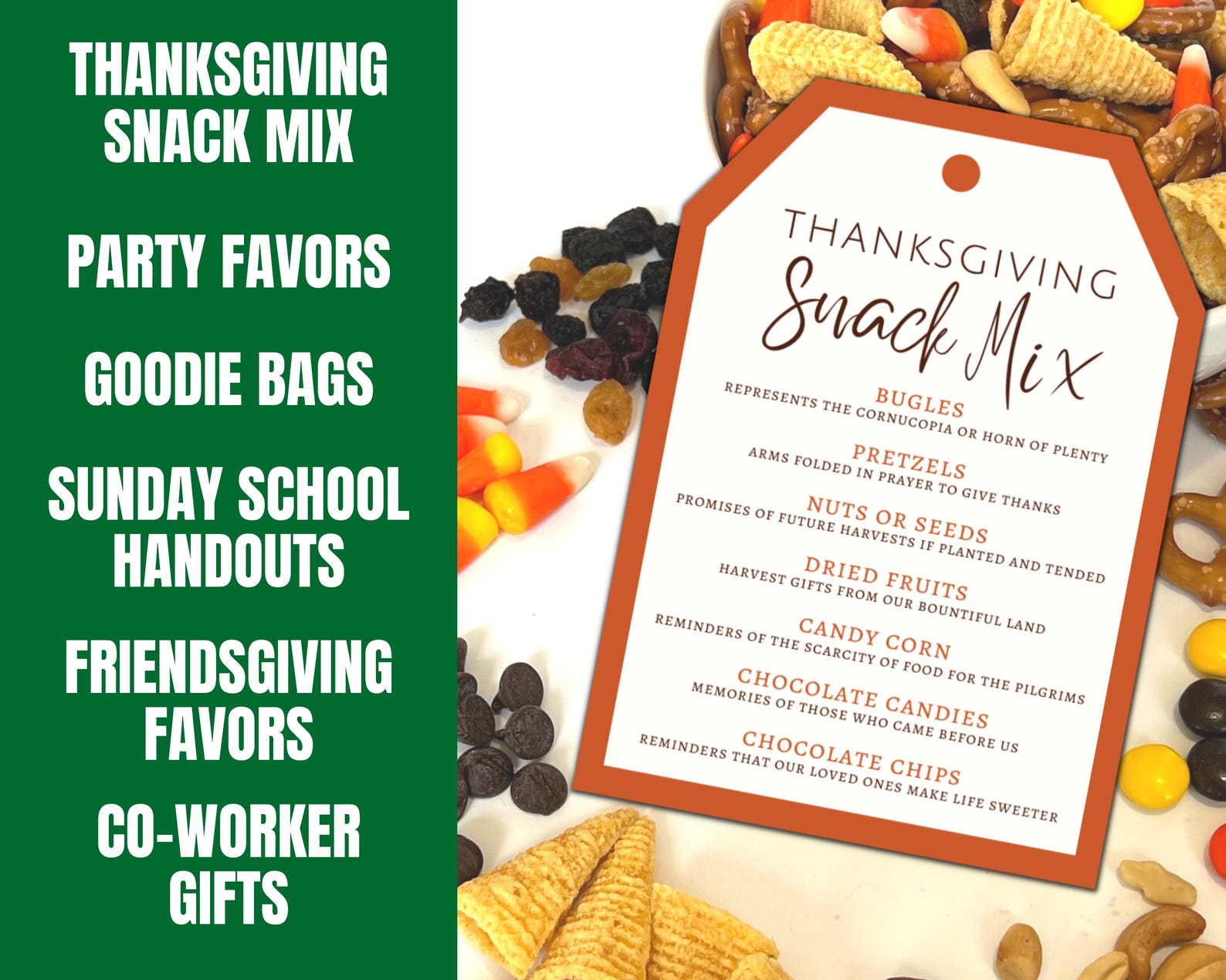 Editable Thanksgiving Snack Mix Gift Tags, Friendsgiving Printable ...