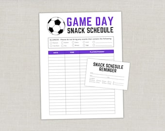 EDITABLE Soccer Snack Schedule Sign Up Sheet, Soccer Coach and Soccer Team Game Day Snacks, Team Mom Soccer Mom Food List, Coaching Template