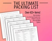 Ultimate Packing List, Printable Packing Planner List Planner, Vacation Packing Checklist, Organization Printable, Instant Download