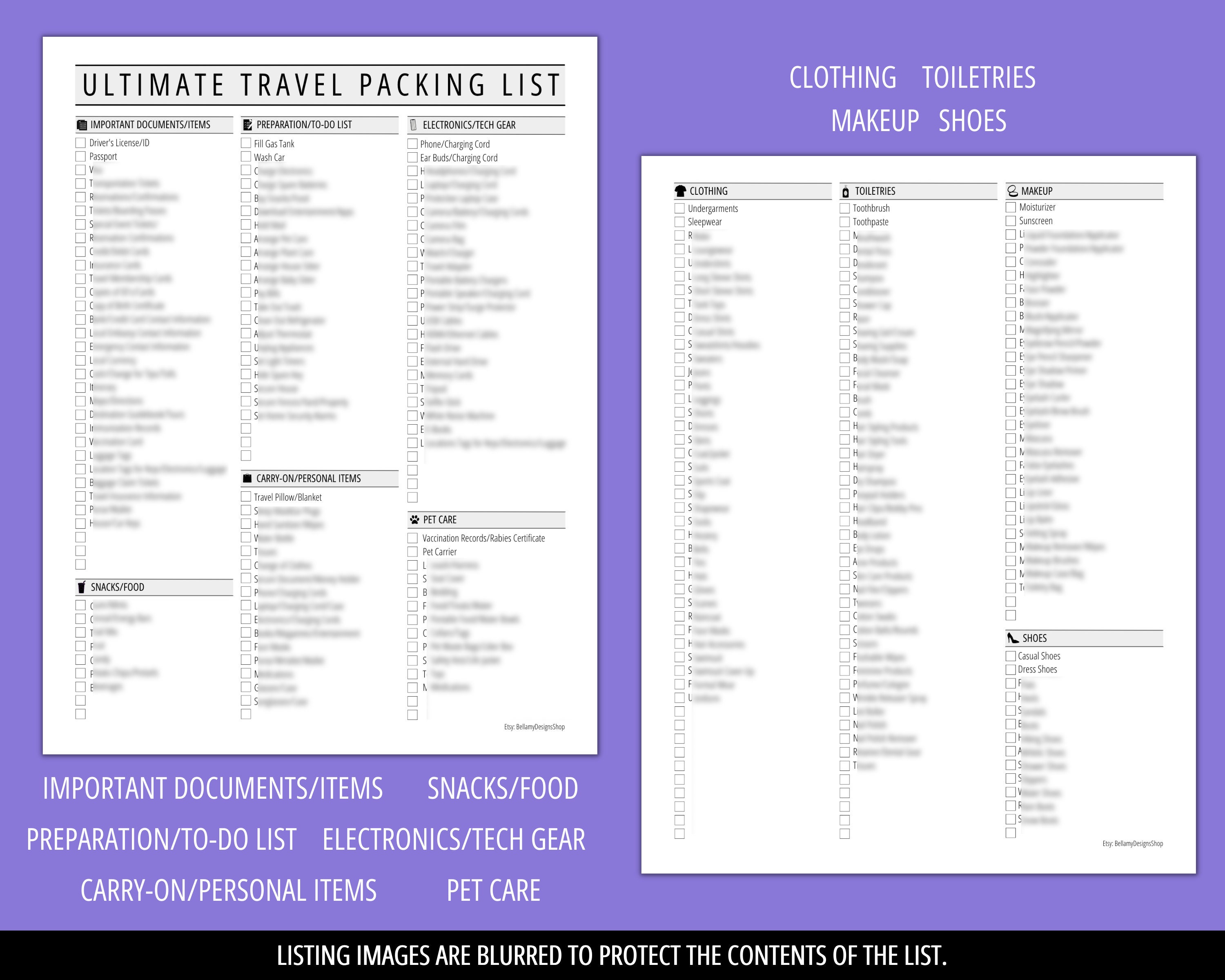 Ultimate Travel Packing List Printable Packing Planner List - Etsy Canada