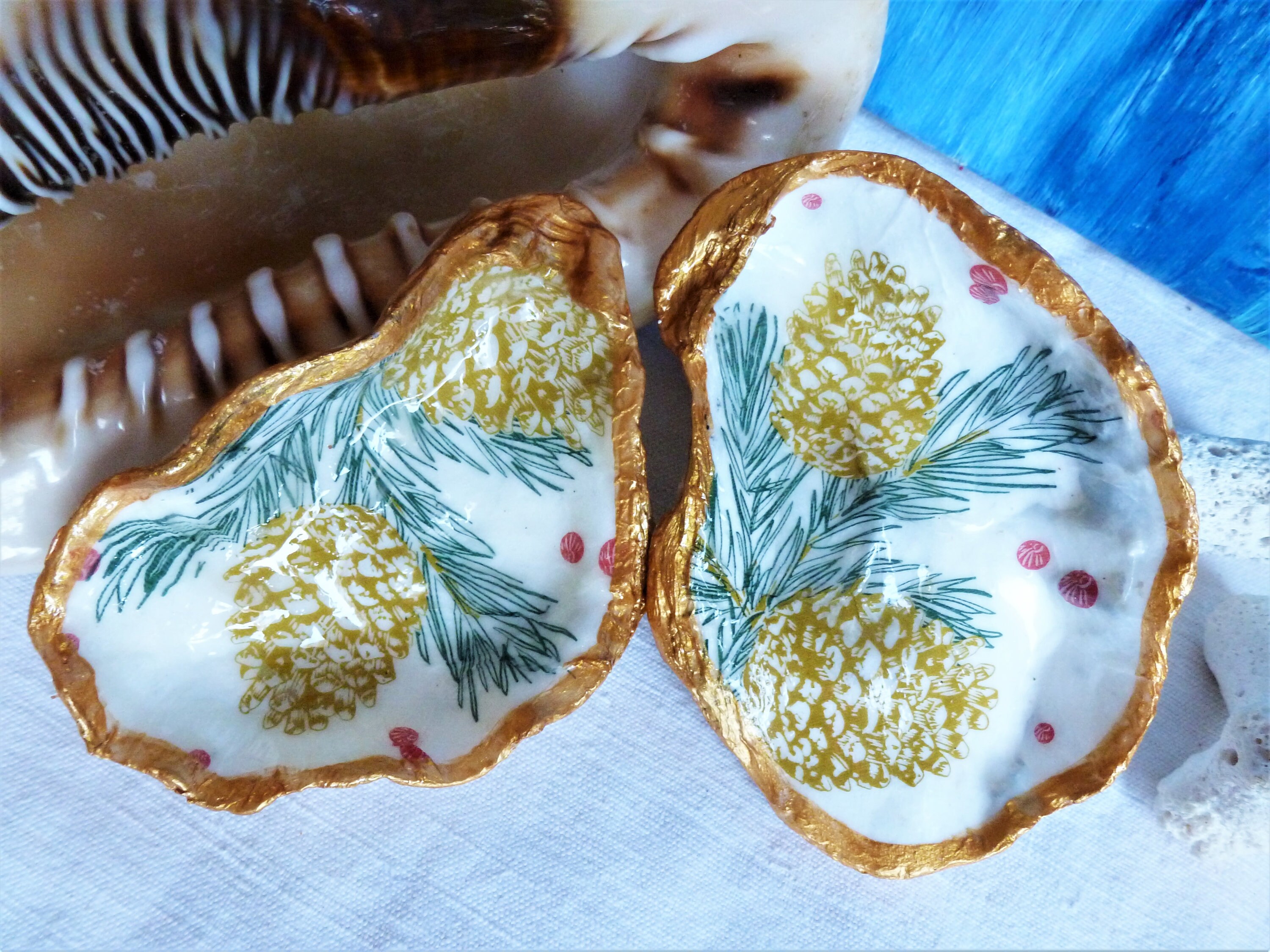 Coquillages Peints, Porte-Savon Coquillage, Baguier Porte-Bijoux Coquillages, Cadeau Hôtesse Origina