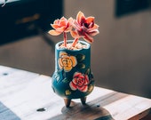 Ceramic flower pots, vases, hand painted flower pots, minimalism, unique flower pots, home decor, succulent flower pots, table top ornaments