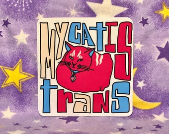 my cat is trans sticker