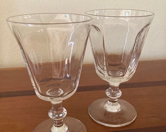 Vintage Lenox Antique Clear Wine Goblets, Glasses, Set of Two (2), Smaller European Style, Perfect for Cordial, Sherry, Aperitif, Schnapps,