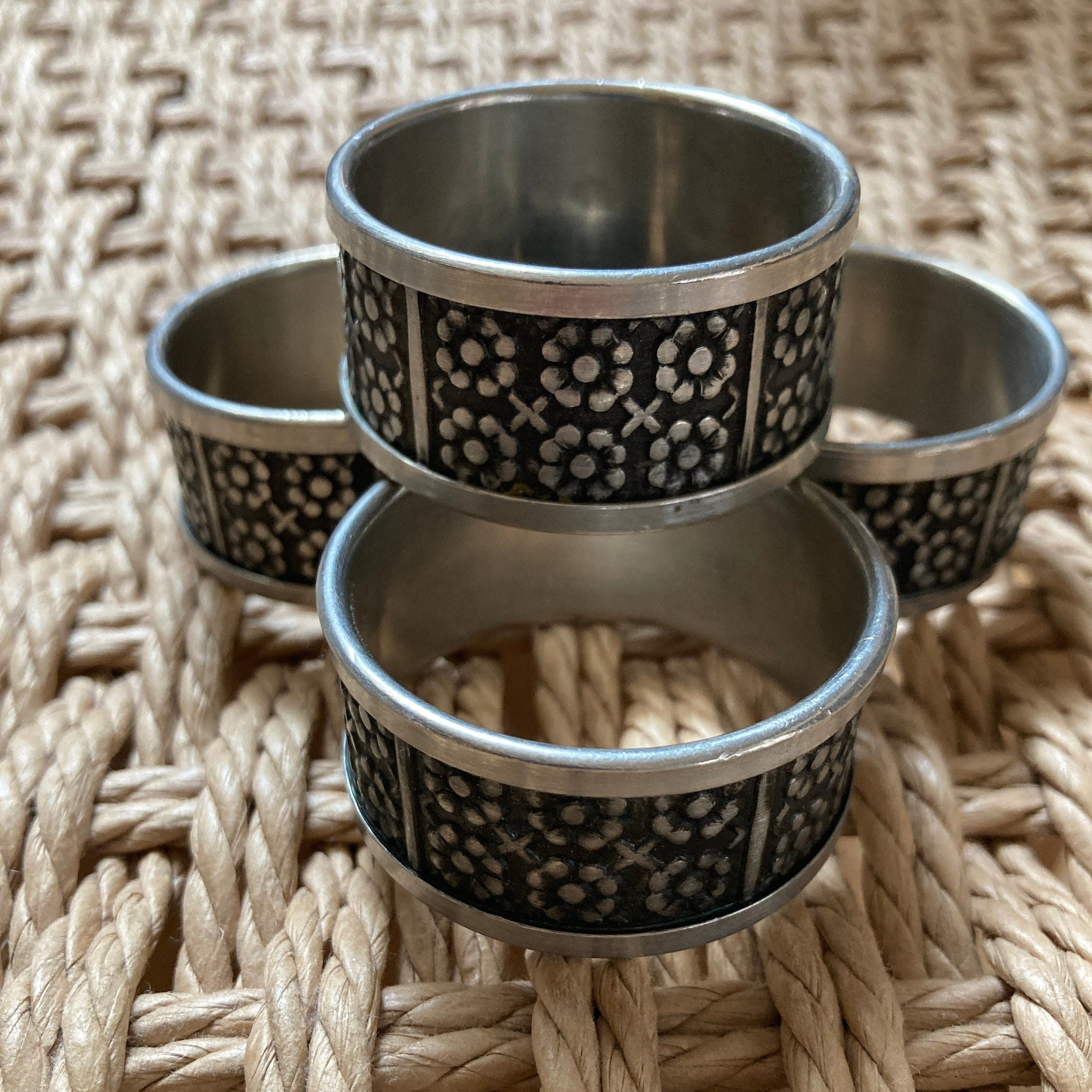 Antique pewter sale napkin rings