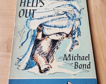 Vintage 1965 Paddington Helps Out, Michael Bond, Published in UK, Edition Not Offered in USA, Black & White Illustrations, Charming, Rare!