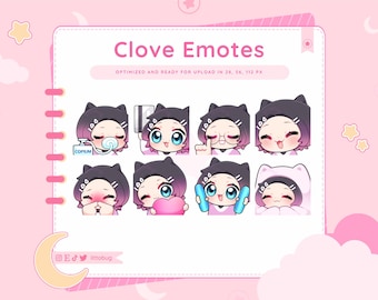 Clove Emotes (8 Pack) for Twitch, YouTube, Discord | Valorant Emotes