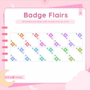 Sub Badge Flair (10 Pack) for Twitch | Sparkle Pixel Flairs