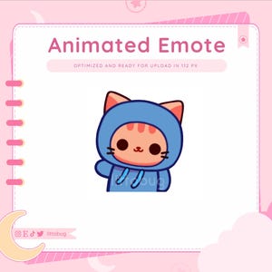 Cat Animated Emote (Orange, Blue) for Twitch, YouTube, Discord | Kitten Emotes