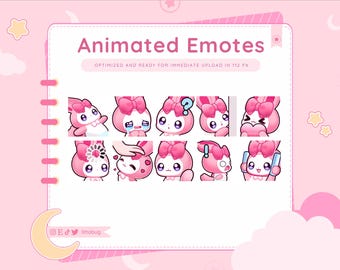 Ribunny Animierte Emotes, süßes Häschen für Twitch, Discord, YouTube