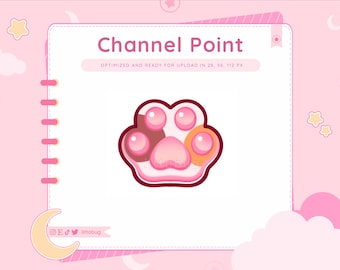 May include: A pink paw print with brown and orange accents. The paw print is outlined in dark pink and has a white background. The text "Channel Point" is at the top of the image.