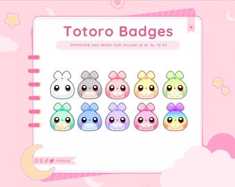 My Neighbor Totoro Sub Badges (10 Pack) for Twitch, YouTube, Discord | Bit Badges