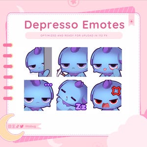 Depresso Emotes (6 Pack) for Twitch, YouTube, Discord | Animated Palworld Emotes