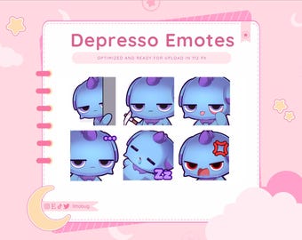 Emotes Depresso (paquete de 6) para Twitch, YouTube, Discord / Emotes animados de Palworld