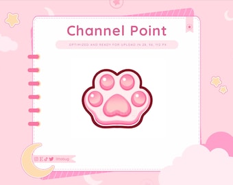 Pinke Katzenpfote Twitch Channel Point Icon | Süßes Tier Emote