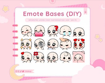 Emote Base Pack #1 | DIY | Emote Template for Twitch, Discord, Youtube Emotes