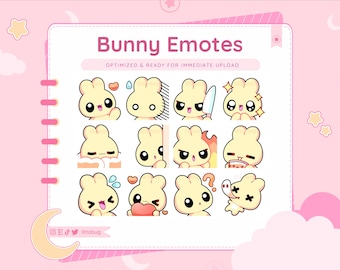 Yellow Bunny Emotes for Twitch, YouTube, Discord