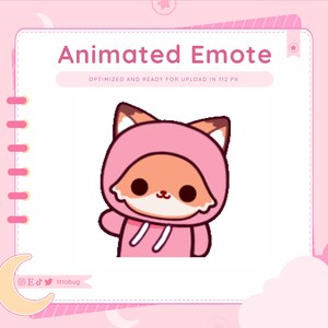 Fox Animated Emote (Orange, Rosa) för Twitch, YouTube, Discord | Fox Vtuber