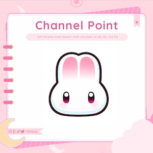 Bunny Rabbit Channel Point Icon for Twitch | Cute Graphics | Stream Emotes